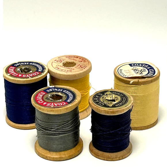 Vintage Thread On Wooden Spools Lot of 30 - Picture 3 of 9